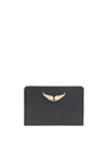 Zadig & Voltaire Zv Pass Logo-plaque Leather Cardholder In Black