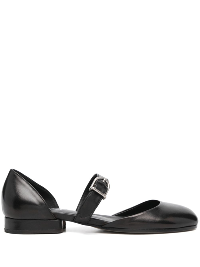 Durazzi Milano 30mm Leather Ballerina Shoes In Black