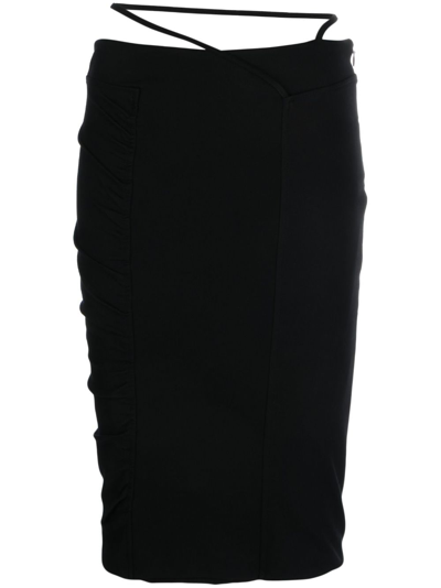 Gauge81 Dayton Ruched Pencil Skirt In Black