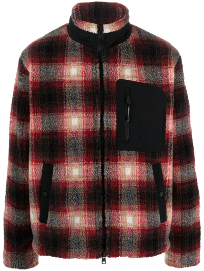 Woolrich Fleece Check-pattern Jacket In Red