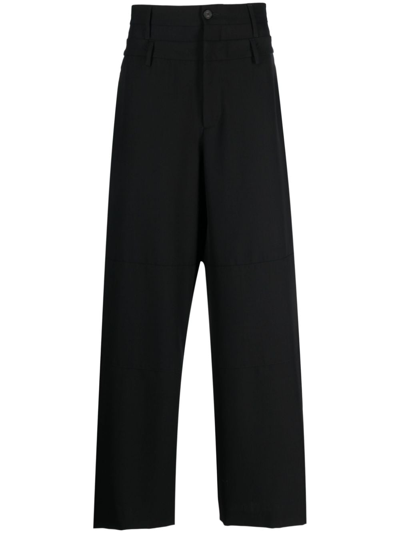 Ambush Double Belted Virgin-wool Trousers In Black