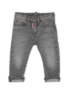DSQUARED2 LOGO-PATCH STONEWASHED JEANS