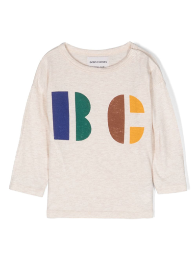 Bobo Choses Babies' Multicolor-print Longsleeved Sweatshirt In Neutrals