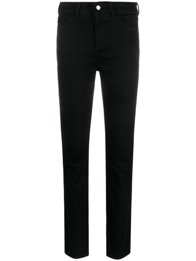 Emporio Armani Mid-rise Slim-fit Jeans In Black