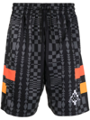 Marcelo Burlon County Of Milan Marcelo Burlon Aop Folk Kappa Soccer Shorts In Black
