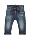 DSQUARED2 LOGO-PATCH DISTRESSED-EFFECT JEANS