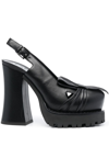 MOSCHINO 125MM LEATHER SLINGBACK PUMPS