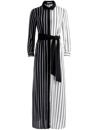 ALICE AND OLIVIA CHASSIDY STRIPED MAXI SHIRTDRESS