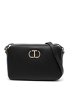 TWINSET LOGO PLAQUE ZIPPED CROSSBODY BAG