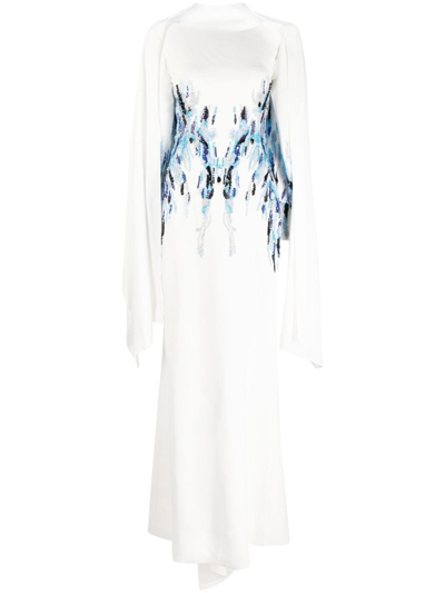 Saiid Kobeisy Bead-embellished Maxi Dress In White