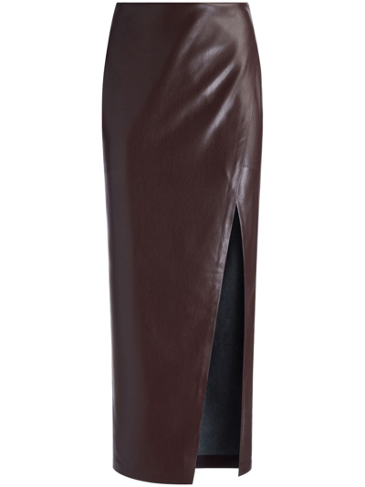 Alice And Olivia Siobhan Faux Leather Maxi Skirt In Toffee