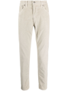 Dondup Low-rise Tapered Corduroy Trousers In Neutrals