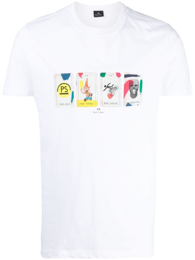 Ps By Paul Smith Tarot Cards Graphic-print T-shirt In White