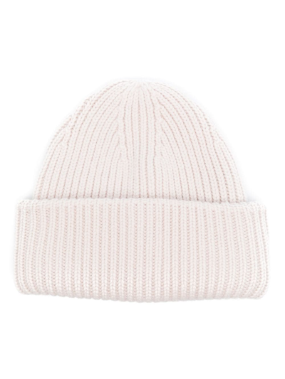 Yves Salomon Wool-cashmere Blend Beanie In Neutrals