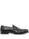 Tod's Gathered-effect Penny Slot Loafers In Black