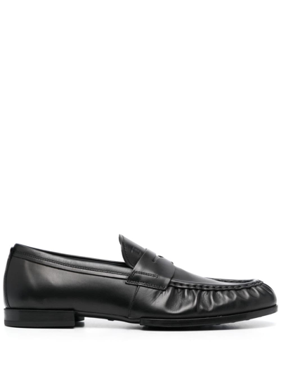 Tod's Smooth Leather Loafers In Black