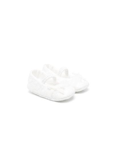 Colorichiari Babies' Bow-detail Slip-on Ballerina Shoes In White