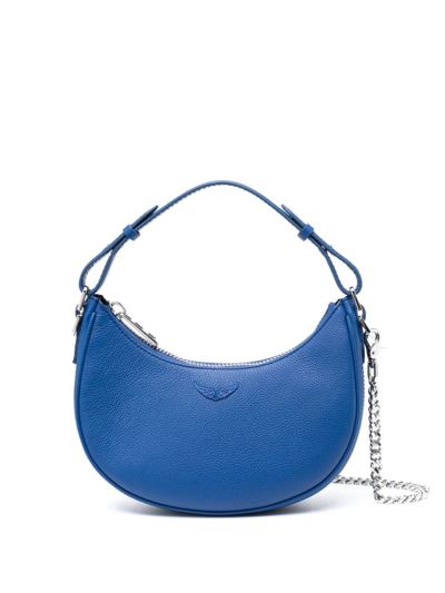Zadig & Voltaire Moonrock Leather Tote Bag In Blue