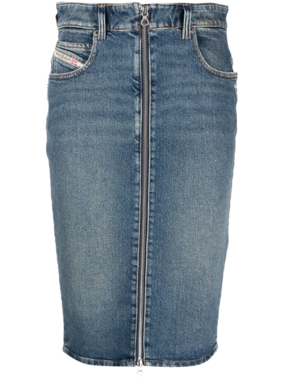 Diesel Pencil Denim Skirt In Blue