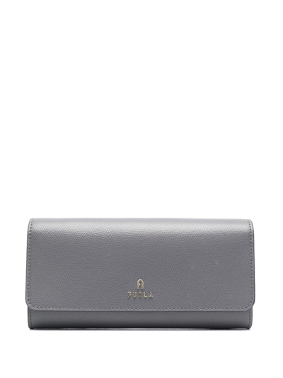 Furla Large Camelia Leather Wallet In Grey