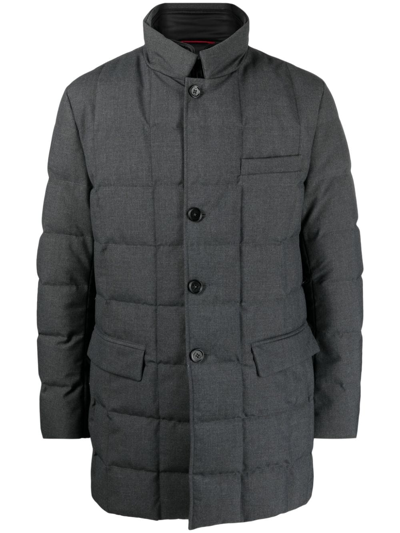 Fay Notched-collar Quilted Down Jacket In Multicolor