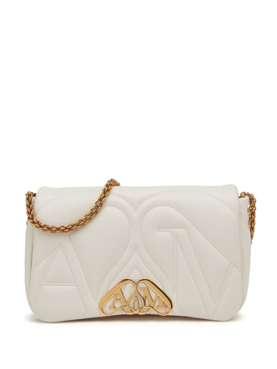 Alexander Mcqueen The Seal Leather Shoulder Bag In Cream