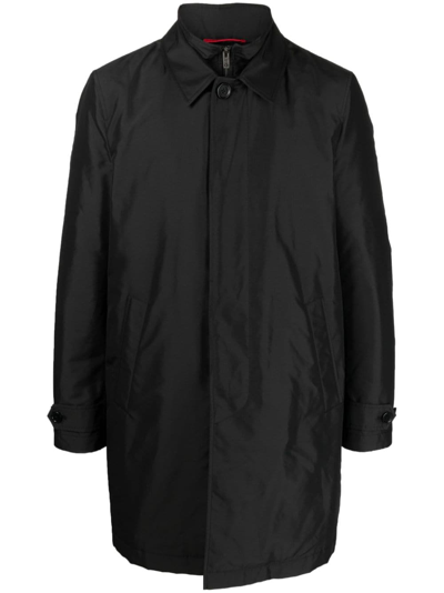 Fay Morning Waterproof Coat With High Collar In Black