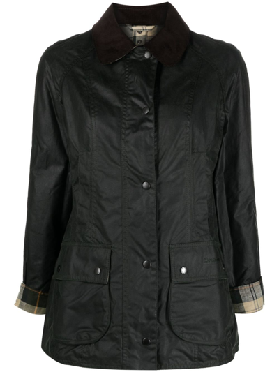 Barbour Beadnell Waxed Jacket In Black