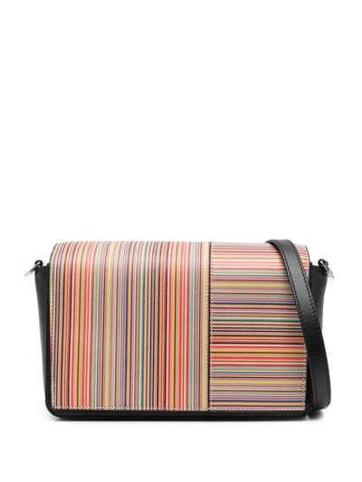 Paul Smith Striped Leather Crossbody Bag In Multicolor