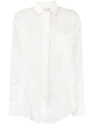 Forte Forte Rhinestone-embellished Button-up Shirt In White