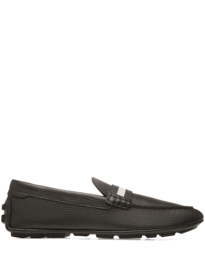 BALLY KARLOS PEBBLED LEATHER LOAFERS