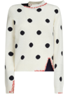 Marni Polka-dot Jacquard-knit Wool Sweater In White