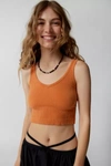 Out From Under Drew Seamless Ribbed Bra Top In Orange