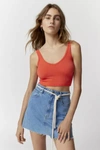 Out From Under Drew Seamless Ribbed Bra Top In Brick Red