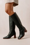 Alohas East Leather Knee High Boot In Jade Green