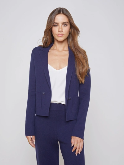 L Agence Sofia Knit Blazer In Midnight