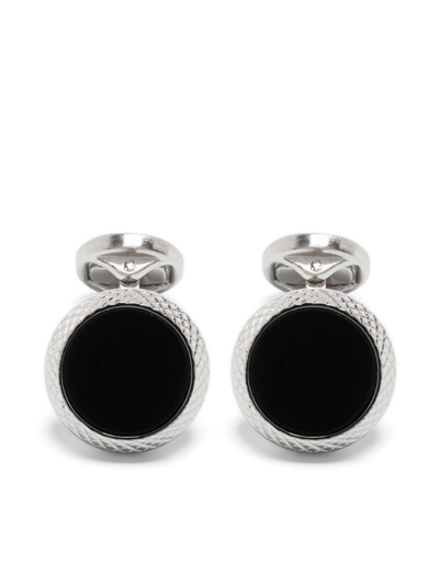Tateossian Football Round-shape Cufflinks In Black
