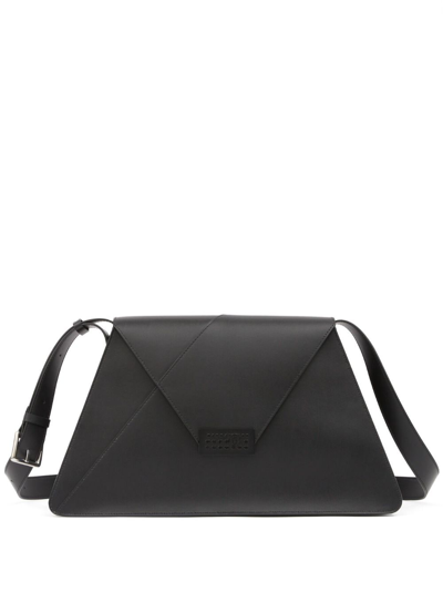 Mm6 Maison Margiela Small Japanese Leather Shoulder Bag In Black