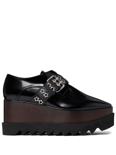 Stella Mccartney Elyse Buckle-fastening Lace-up Shoes In Black