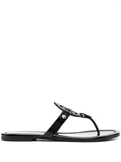 Tory Burch Miller Calf Leather Sandal In Black