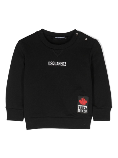 Dsquared2 Babies' Logo-print Cotton Sweatshirt In Black