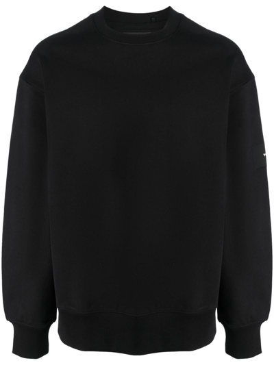 Y-3 Logo Print Crew Neck Sweatshirt In Black