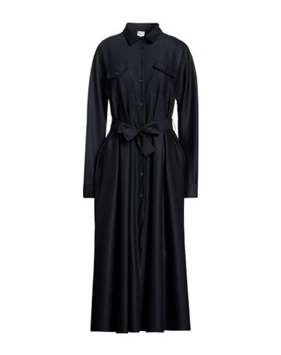 Eleonora Stasi Woman Midi Dress Midnight Blue Size 8 Polyester, Viscose, Elastane