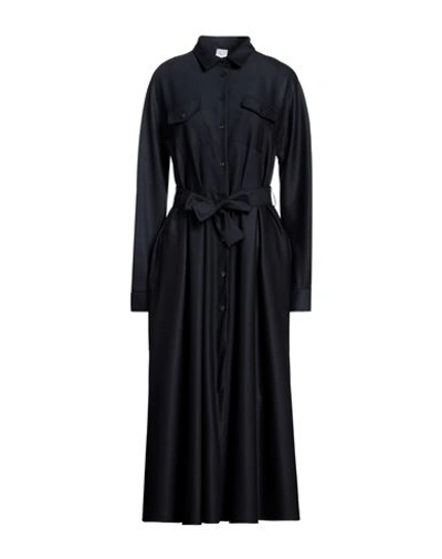 Eleonora Stasi Woman Midi Dress Midnight Blue Size 8 Polyester, Viscose, Elastane In Blue