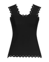Clips Woman Top Black Size 2 Viscose, Polyamide In Black