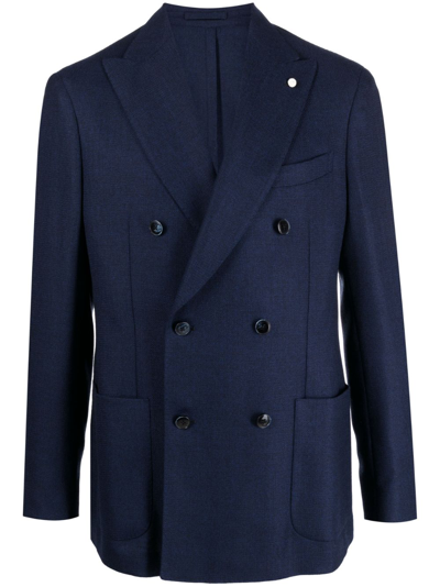 Luigi Bianchi Double-breasted Jacket In Blue