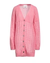 Erika Cavallini Woman Cardigan Pink Size M Mohair Wool, Polyamide, Wool