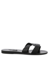 Ancient Greek Sandals Desmos Crossover Leather Sandals In Black