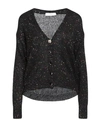 Kaos Woman Cardigan Black Size Xs Metallic Polyester, Polyamide, Mohair Wool, Alpaca Wool