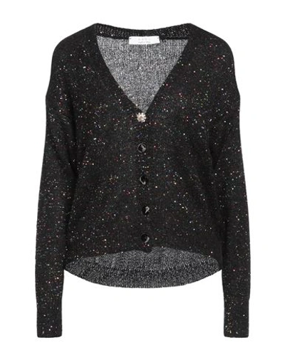 Kaos Woman Cardigan Black Size Xs Metallic Polyester, Polyamide, Mohair Wool, Alpaca Wool